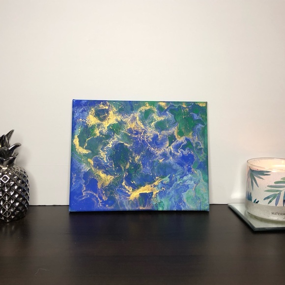 “Earth vibes” Fluid art painting 8x10 - Picture 2 of 3